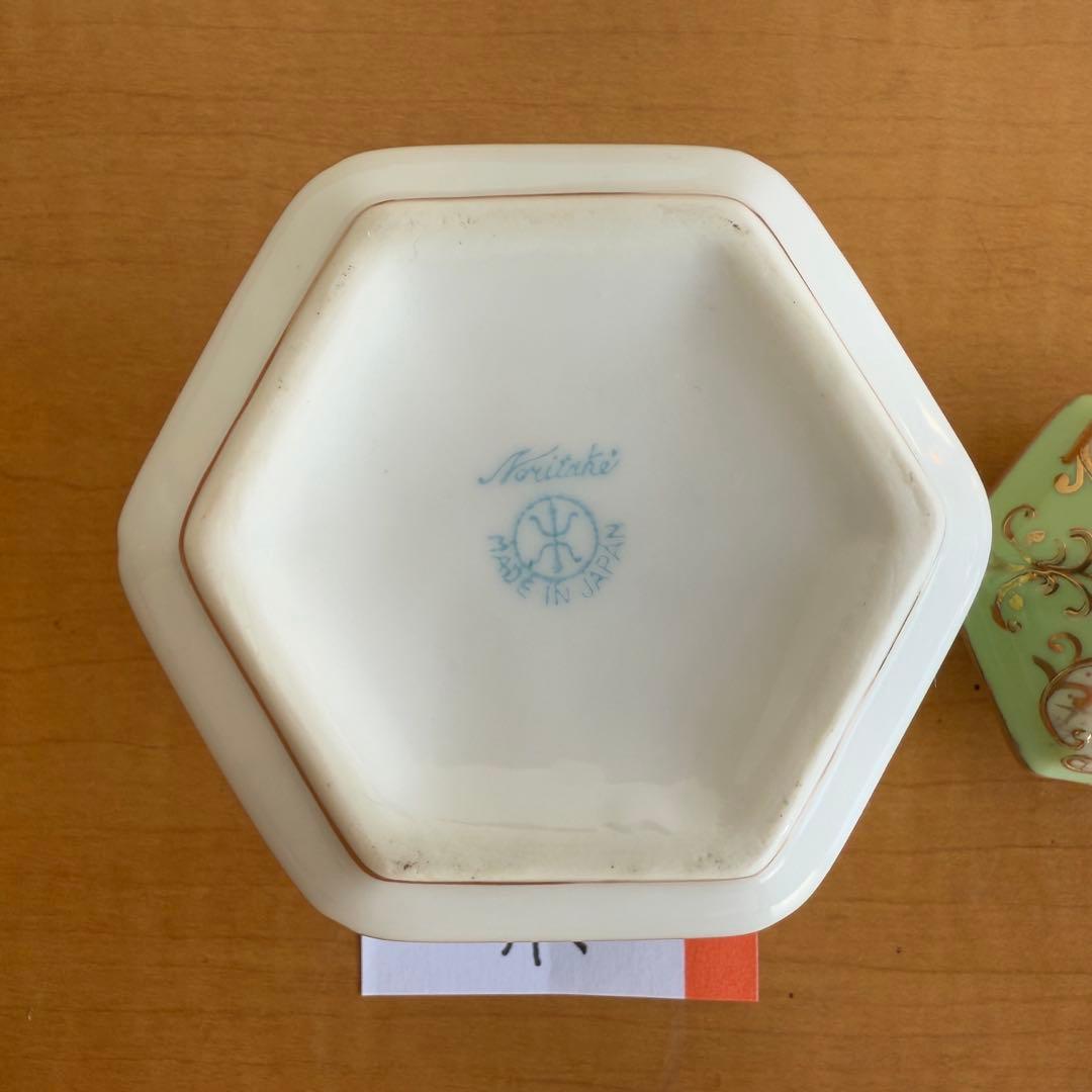 オールドノリタケ　里帰り　オクトゴナル　六角　蓋もの3点セット　金盛り