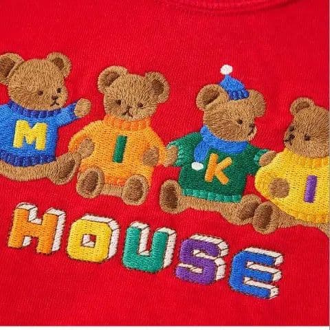 ミキハウス 赤いトレーナー クマ刺繍　100