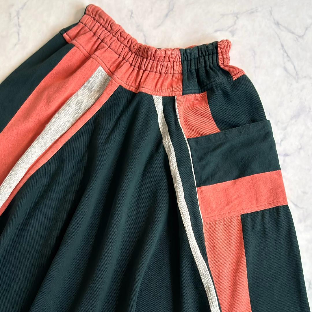 タマキニイメ サルエルパンツ タルンパンツ 深緑 橙 Long rs4