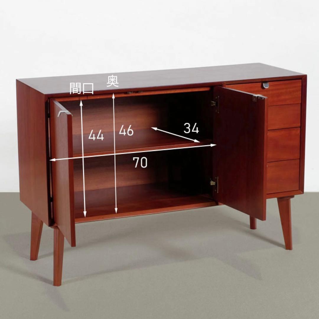 K 新品 北欧 リビングボード キャビネット リビング収納 本棚 飾り棚 天然木