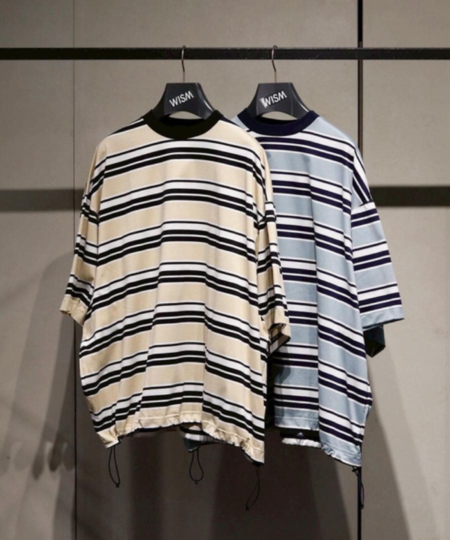 is-ness / イズネス BALLOON BORDER T-SHIRT