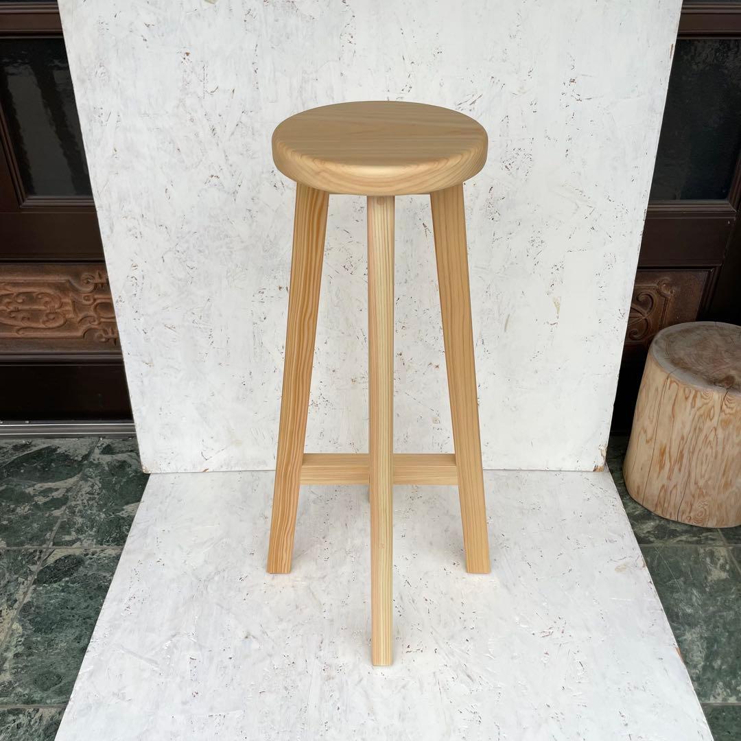 ♡　国産ひのき　丸椅子　木製スツール