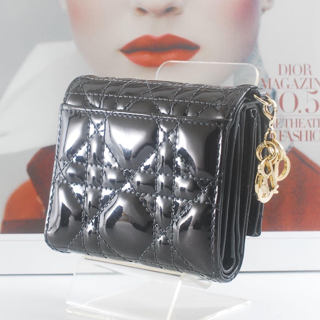DIOR＊レディ ディオール＊エナメル＊ロータスウォレット＊カナージュ＊財布