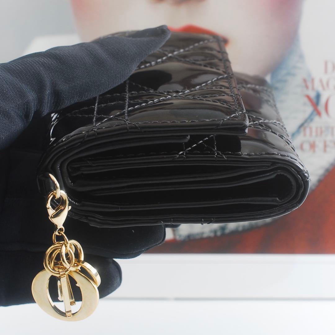 DIOR＊レディ ディオール＊エナメル＊ロータスウォレット＊カナージュ＊財布