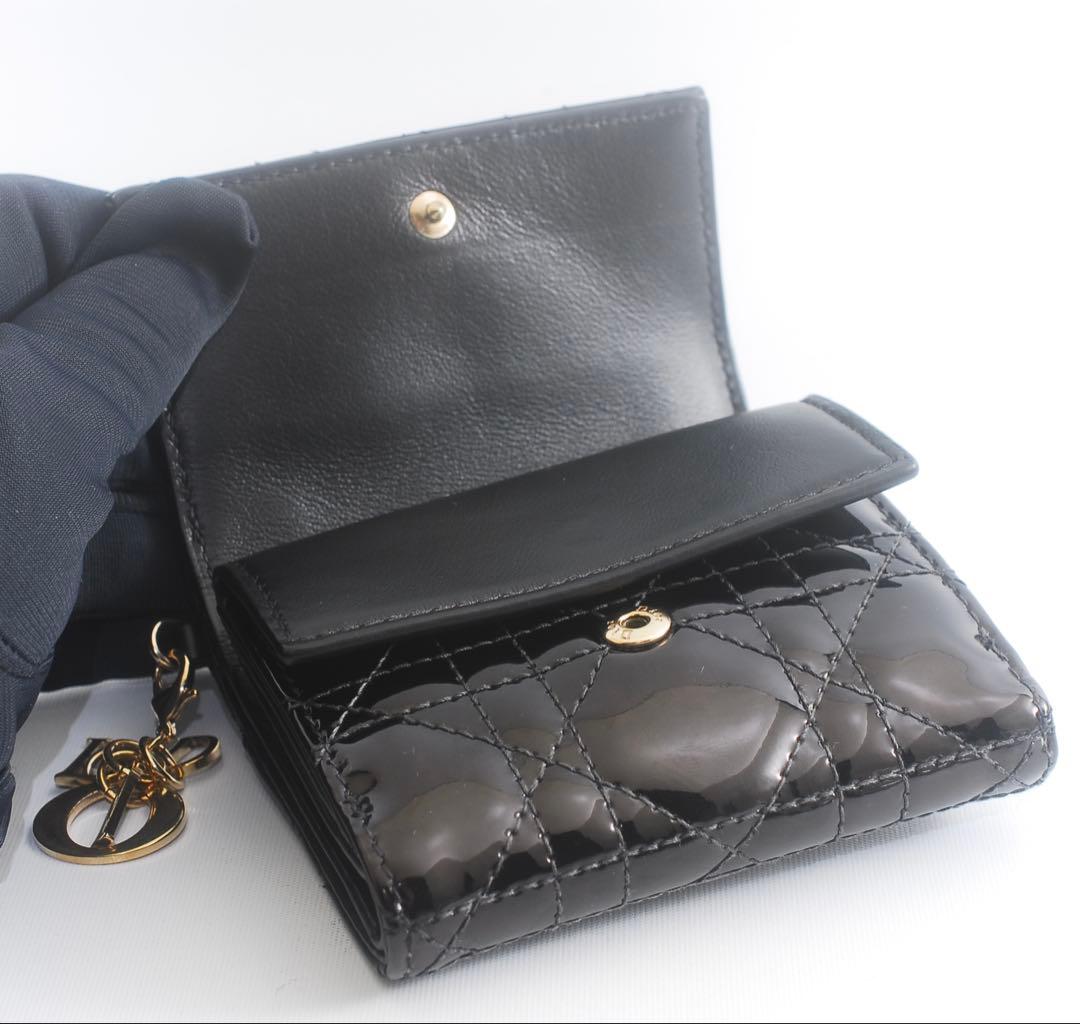 DIOR＊レディ ディオール＊エナメル＊ロータスウォレット＊カナージュ＊財布
