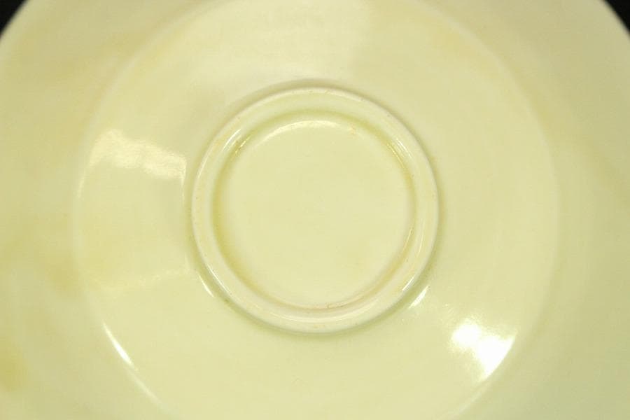 中国美術 白磁 草花鳥紋 碗 φ14.2cm(HA446)