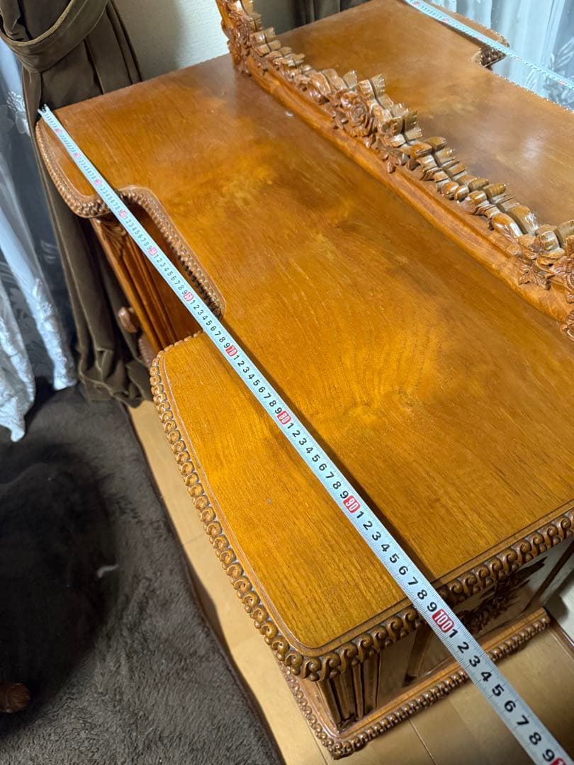 クレマ　アンティーク　木製ドレッサー・鏡台セット　引き取り限定