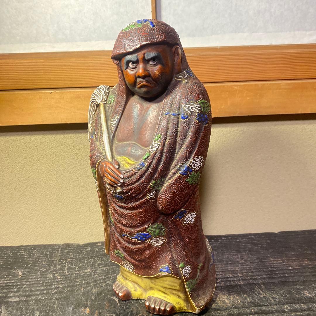 古九谷　色絵達磨図置物　30cm11cm12cm