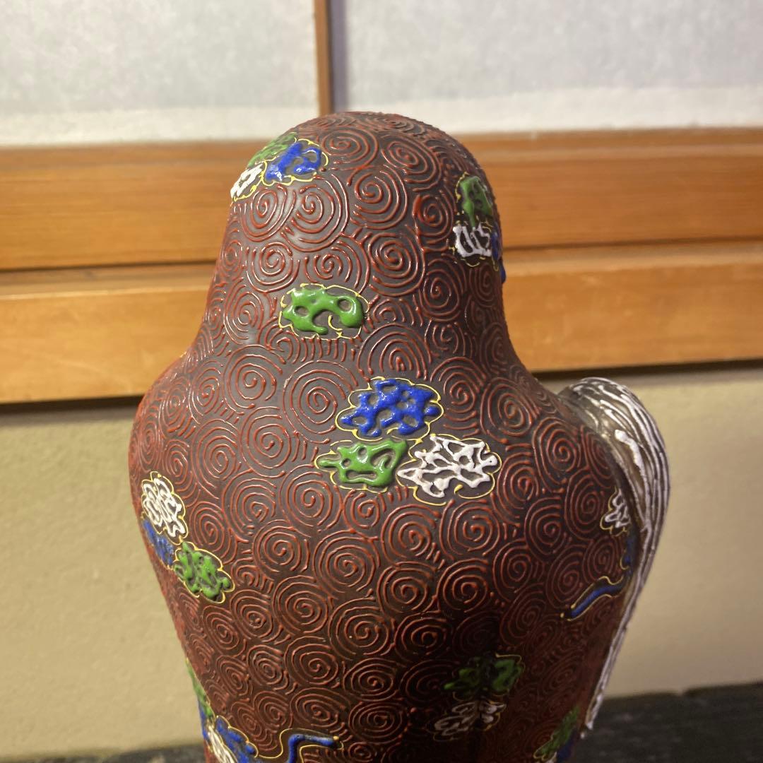 古九谷　色絵達磨図置物　30cm11cm12cm