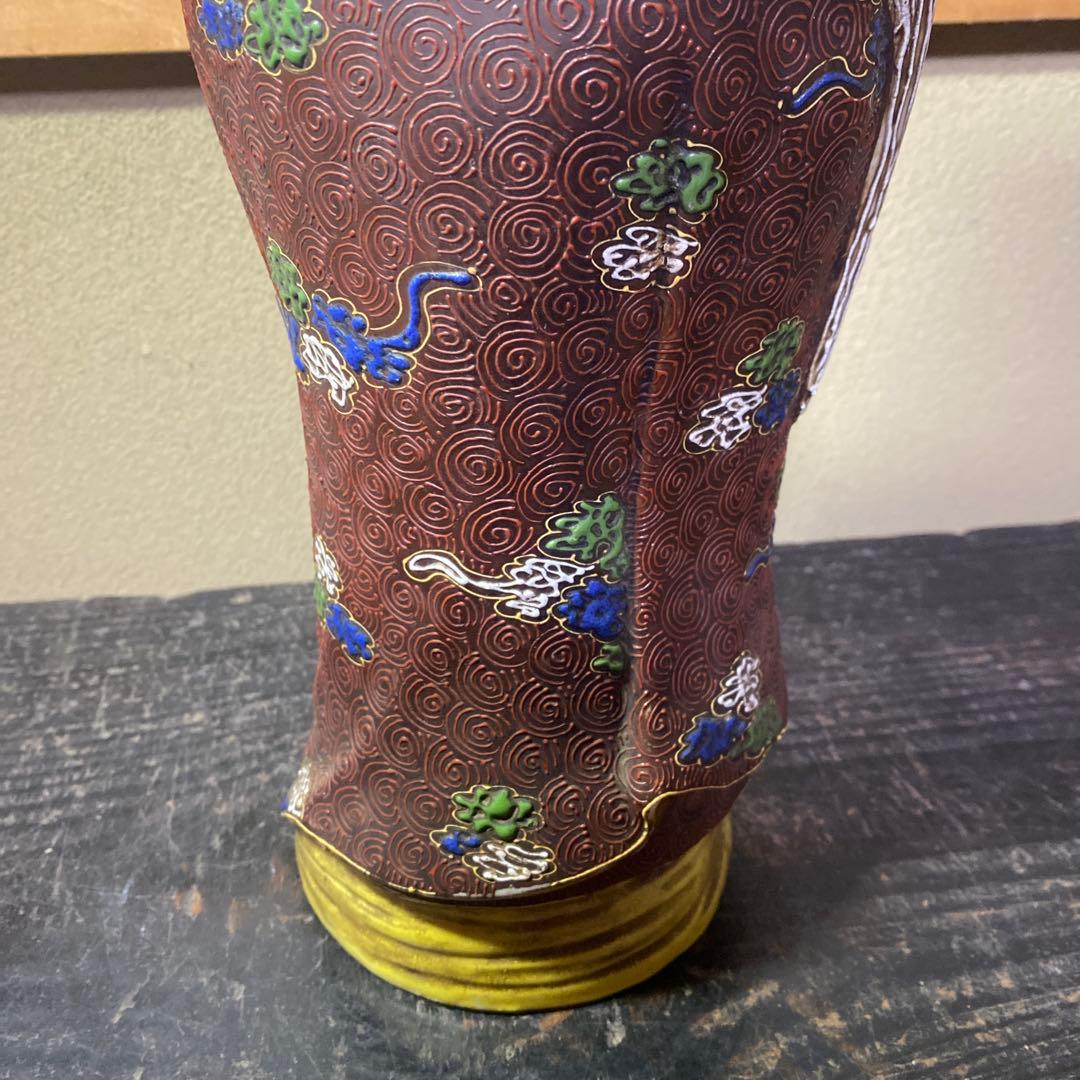 古九谷　色絵達磨図置物　30cm11cm12cm