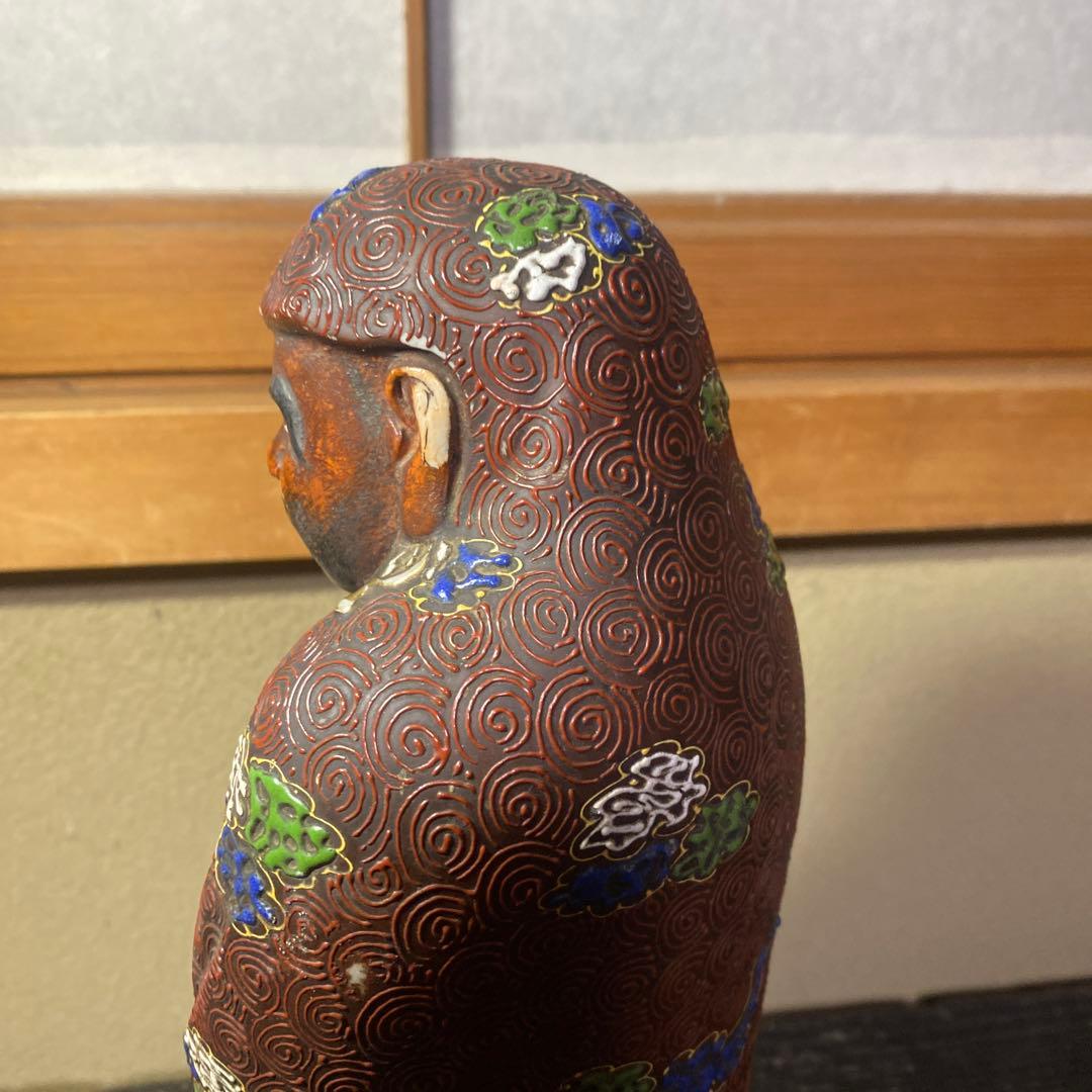 古九谷　色絵達磨図置物　30cm11cm12cm