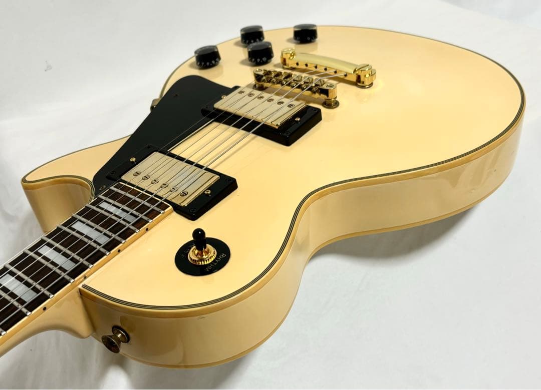 【新品弦張替済】Epiphone エレキギター レスポール カスタム ホワイト