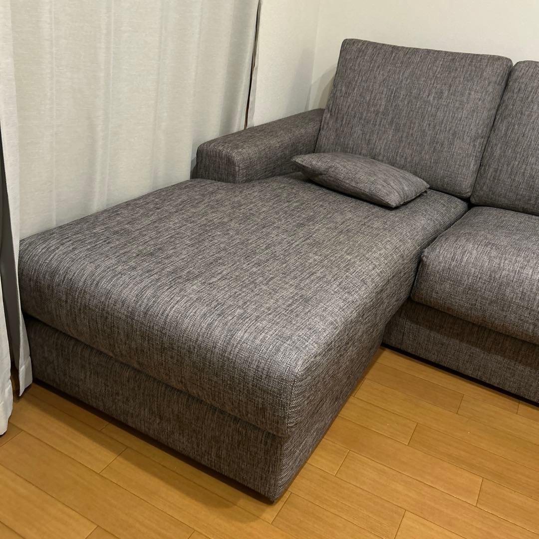 グレー L字型ソファ セット 付属クッション付き　カウチェ