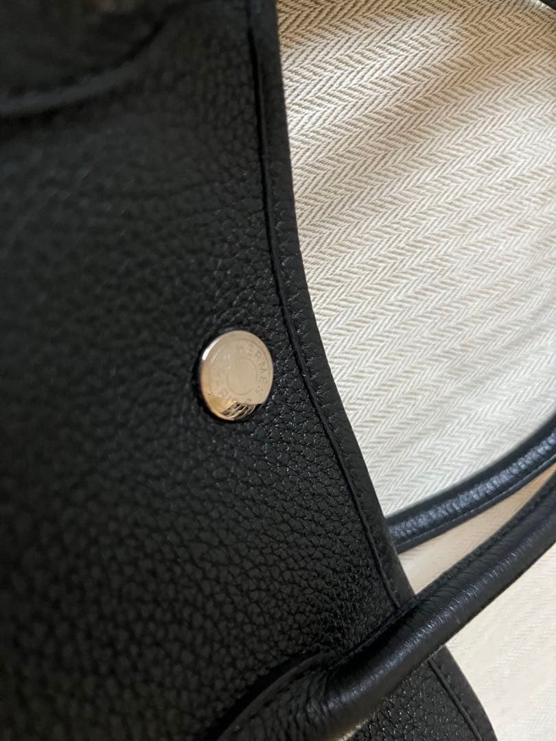 エルメス　ガーデンパーティー　ネゴンダ　レザー　黒　美品