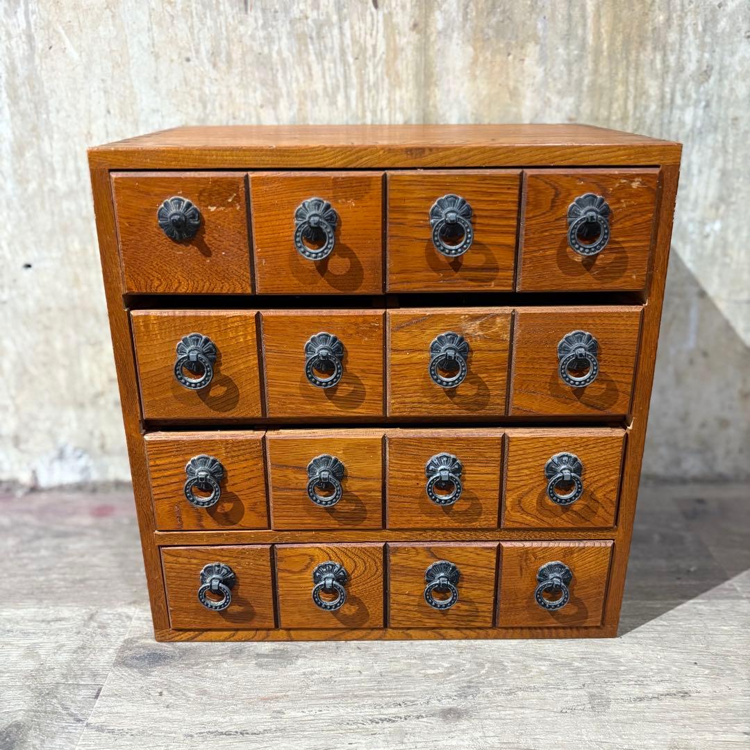 薬箪笥　小抽斗　小引き出し　9杯　ヴィンテージ　現状品