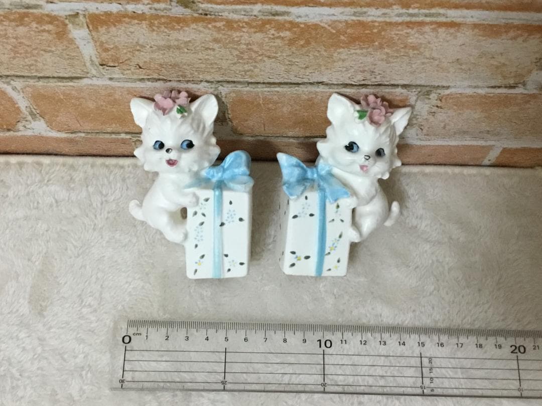 レア ヴィンテージ Lefton 陶器 ソルト＆ペッパー ネコ 美品