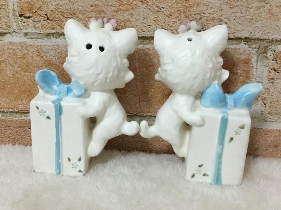 レア ヴィンテージ Lefton 陶器 ソルト＆ペッパー ネコ 美品