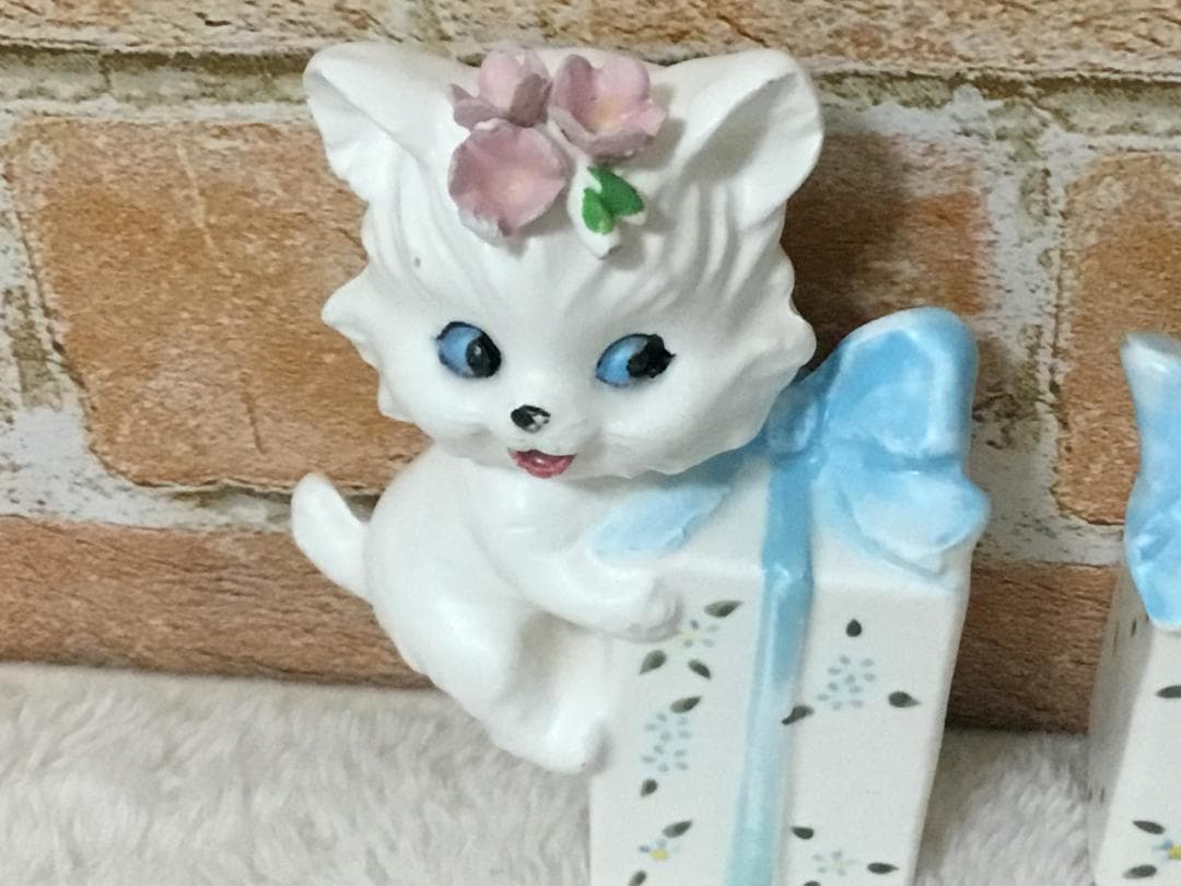 レア ヴィンテージ Lefton 陶器 ソルト＆ペッパー ネコ 美品