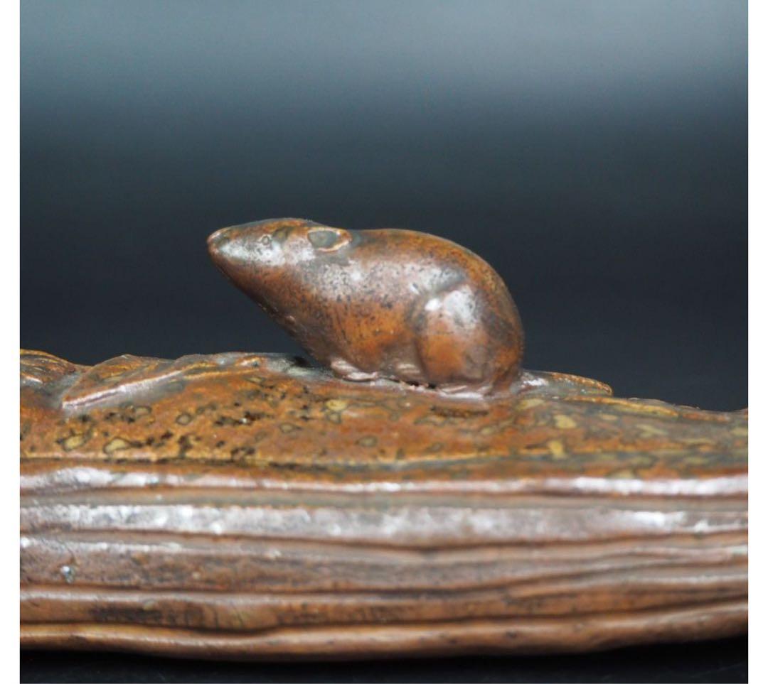 送料無料　江戸～明治　備前焼置物　陶印あり　秀逸作