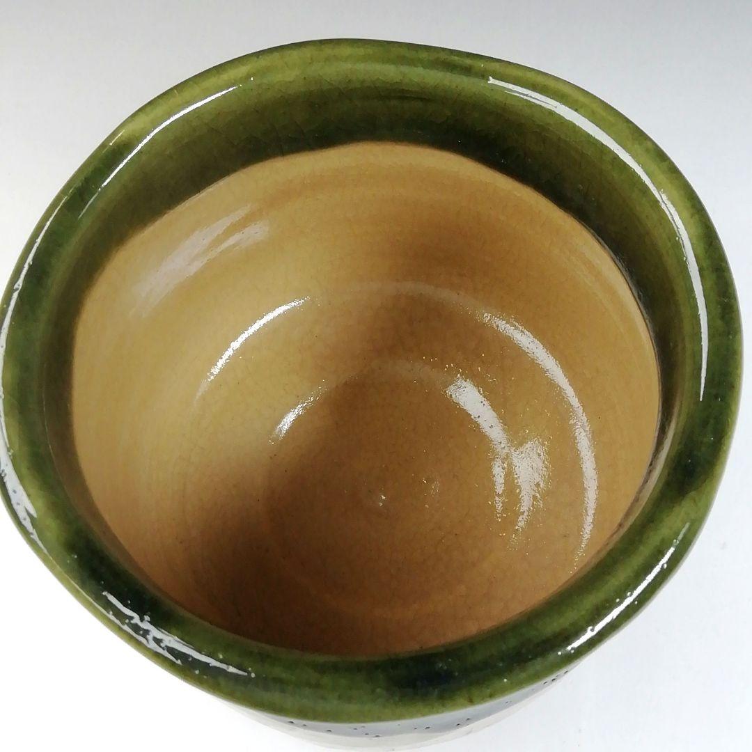 Ｔ７２７　茶碗　『織部茶碗』『作山窯　小池斉 造』　共箱　抹茶碗　茶道具