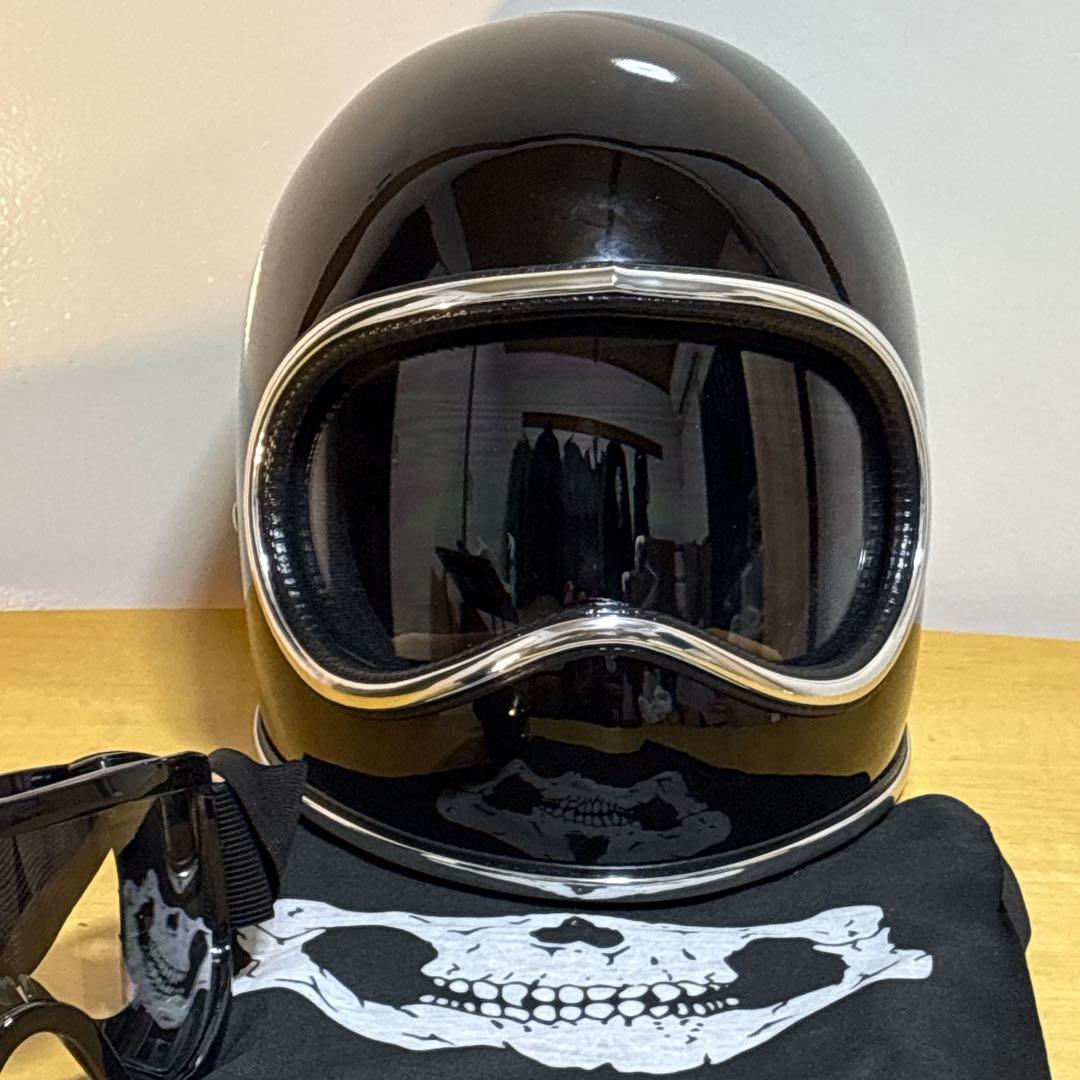 新品！スペースヘルメットXLサイズ　ブラック　ゴーグル、ケース付きnobudz風