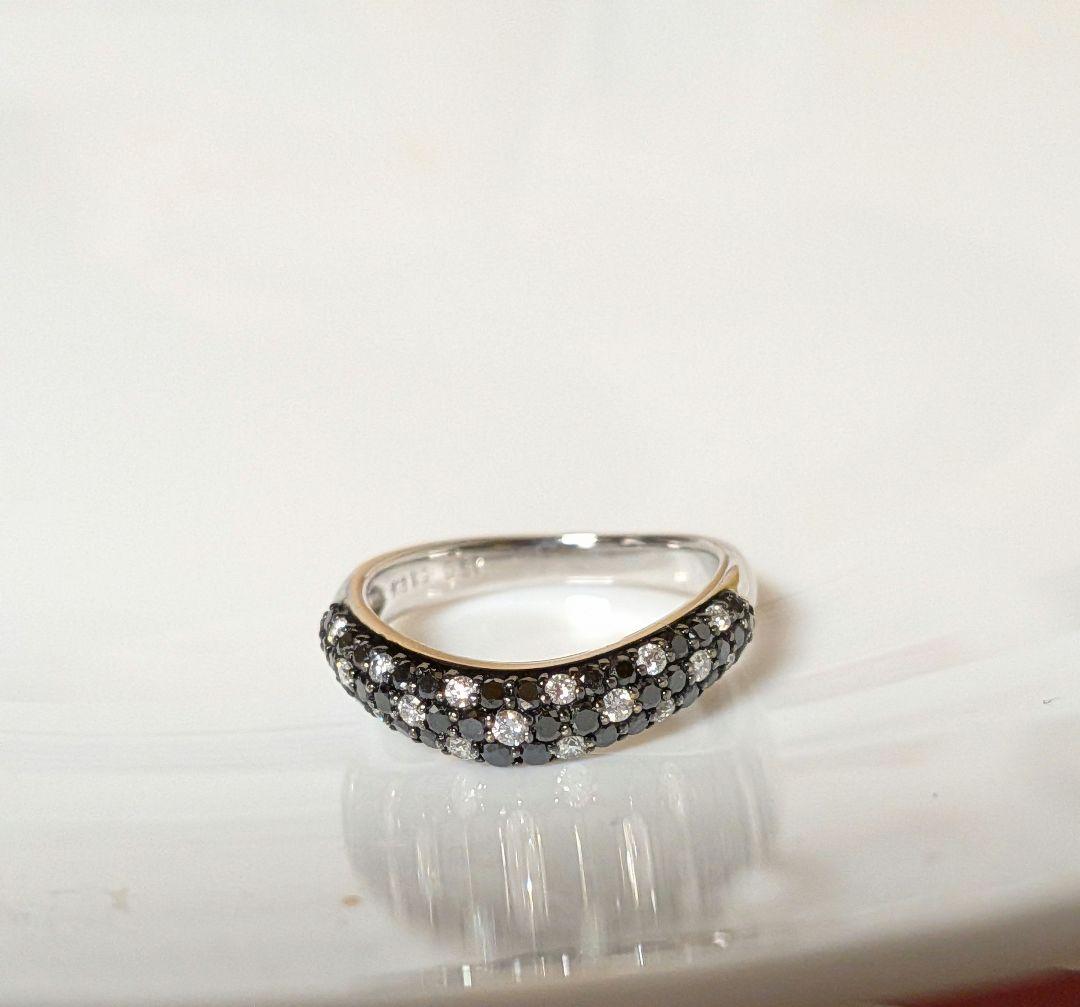 K18WG ブラックダイヤリング