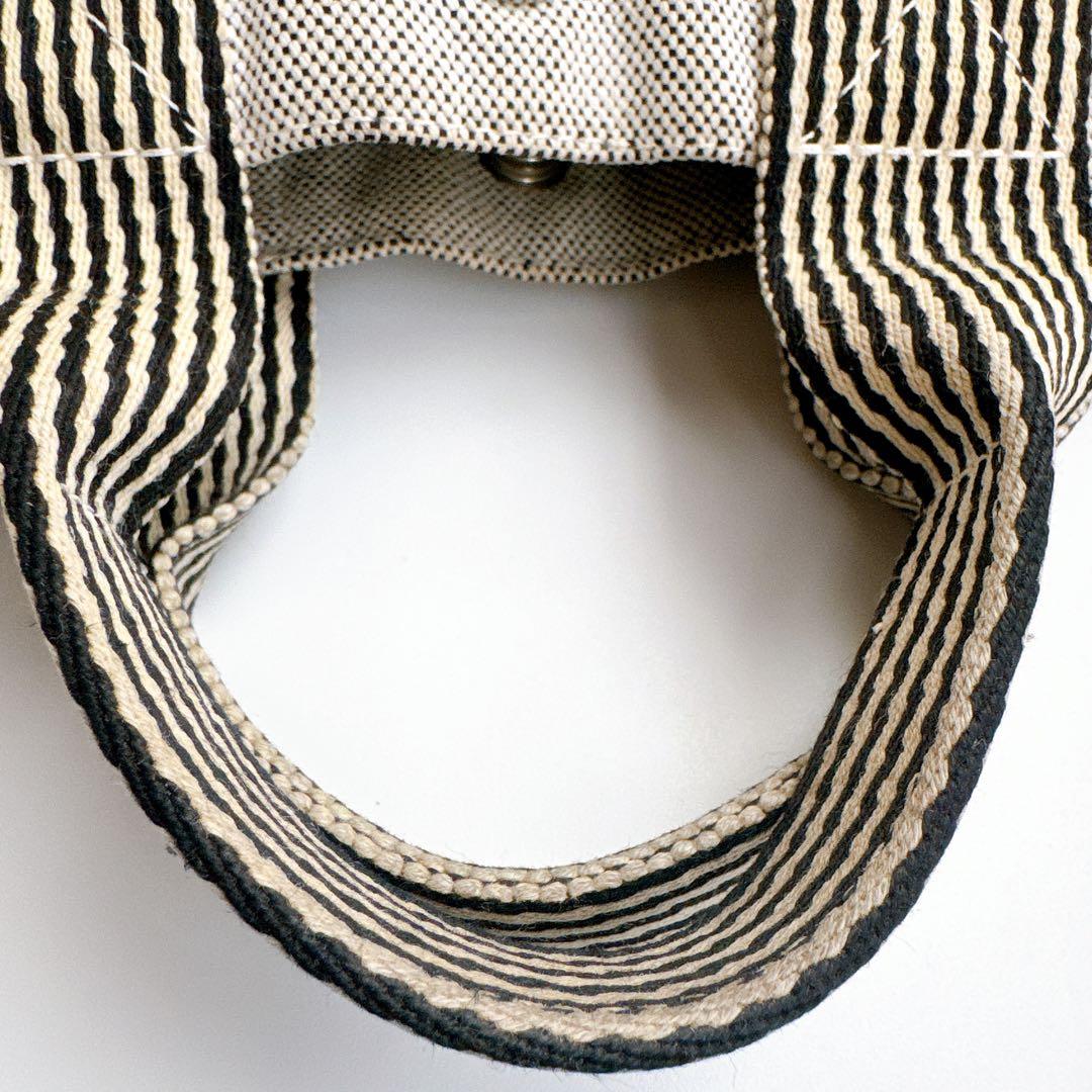 エルメス フールトゥPM ハンド トート バッグ グレー ブラック ストライプ