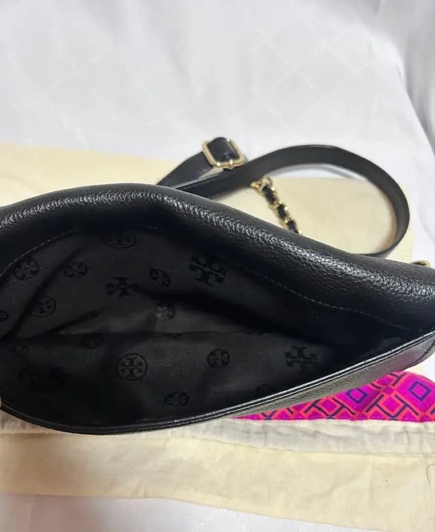 【美品】Tory Burch 黒 レザー ショルダーバッグ 2way