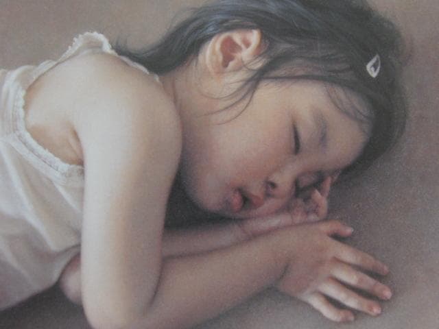 島村信之、【寝息】、希少な額装用画集より、美品、新品額装付、送料込み