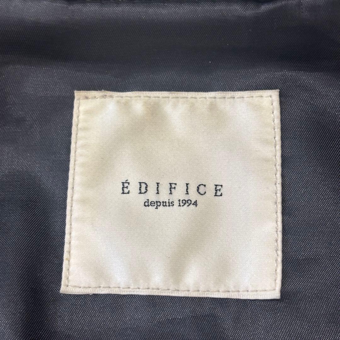 エディフィス XL ラムレザー シングルライダースジャケット 黒 大きいサイズ