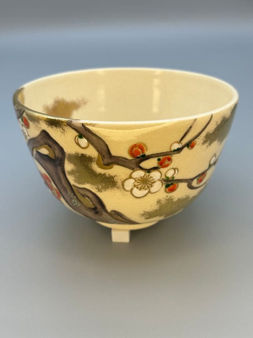 茶道具　茶碗　宮川香雲　梅絵　 大徳寺　雪窓書付