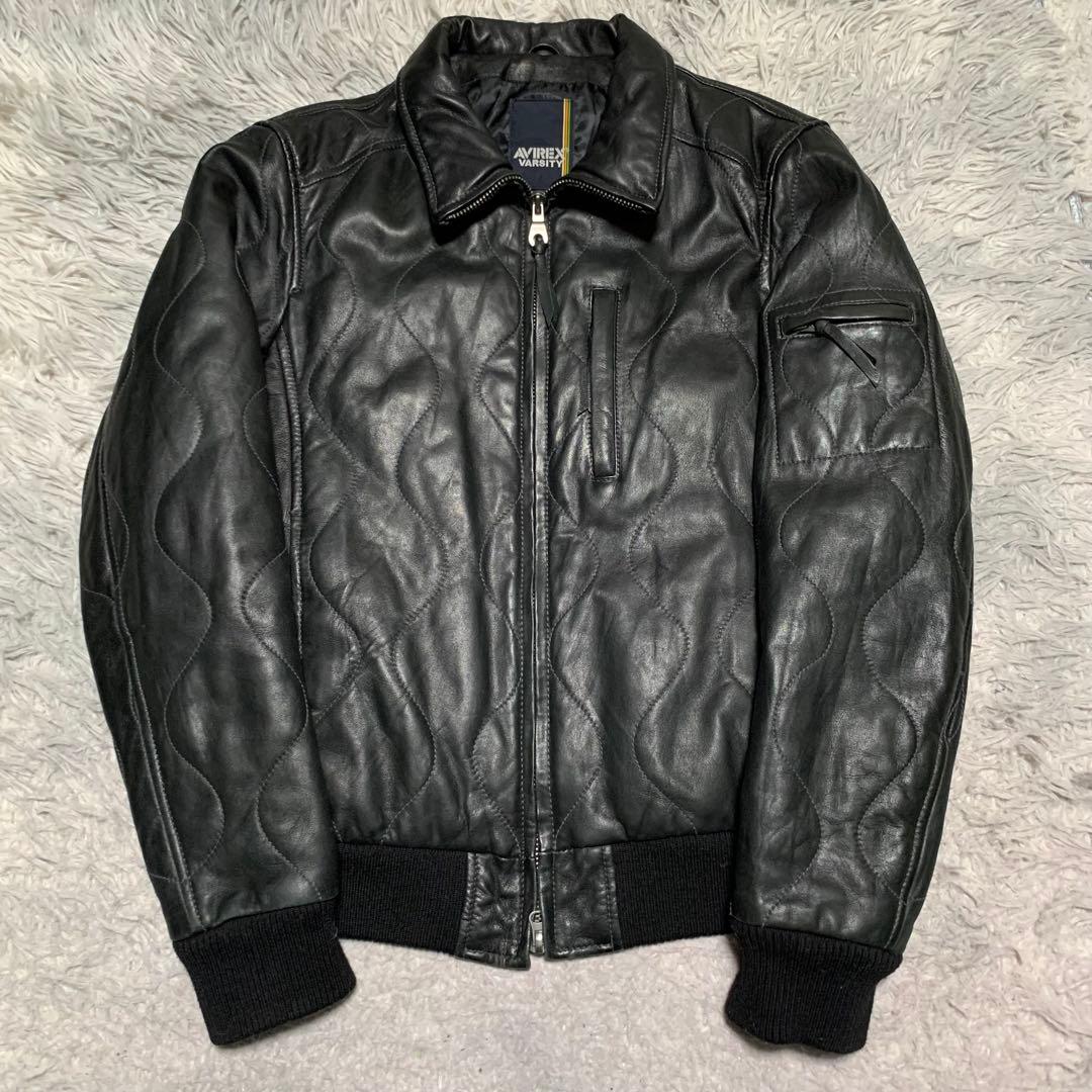 極美品 AVIREX アビレックス レザージャケット キルティング レザー