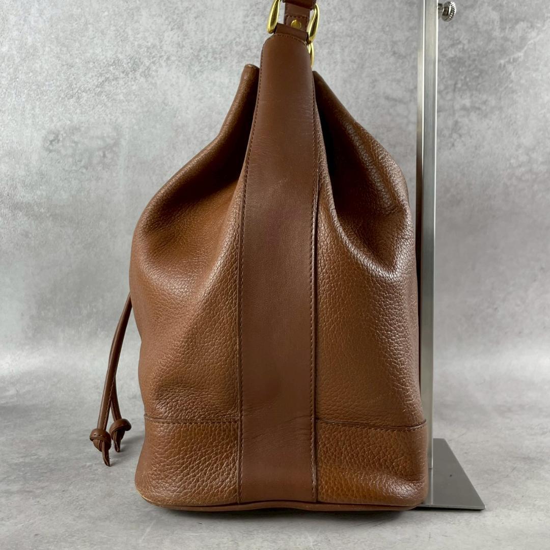 BURBERRY バーバリー 巾着ショルダーバッグ ノバチェック ポーチ付き本革