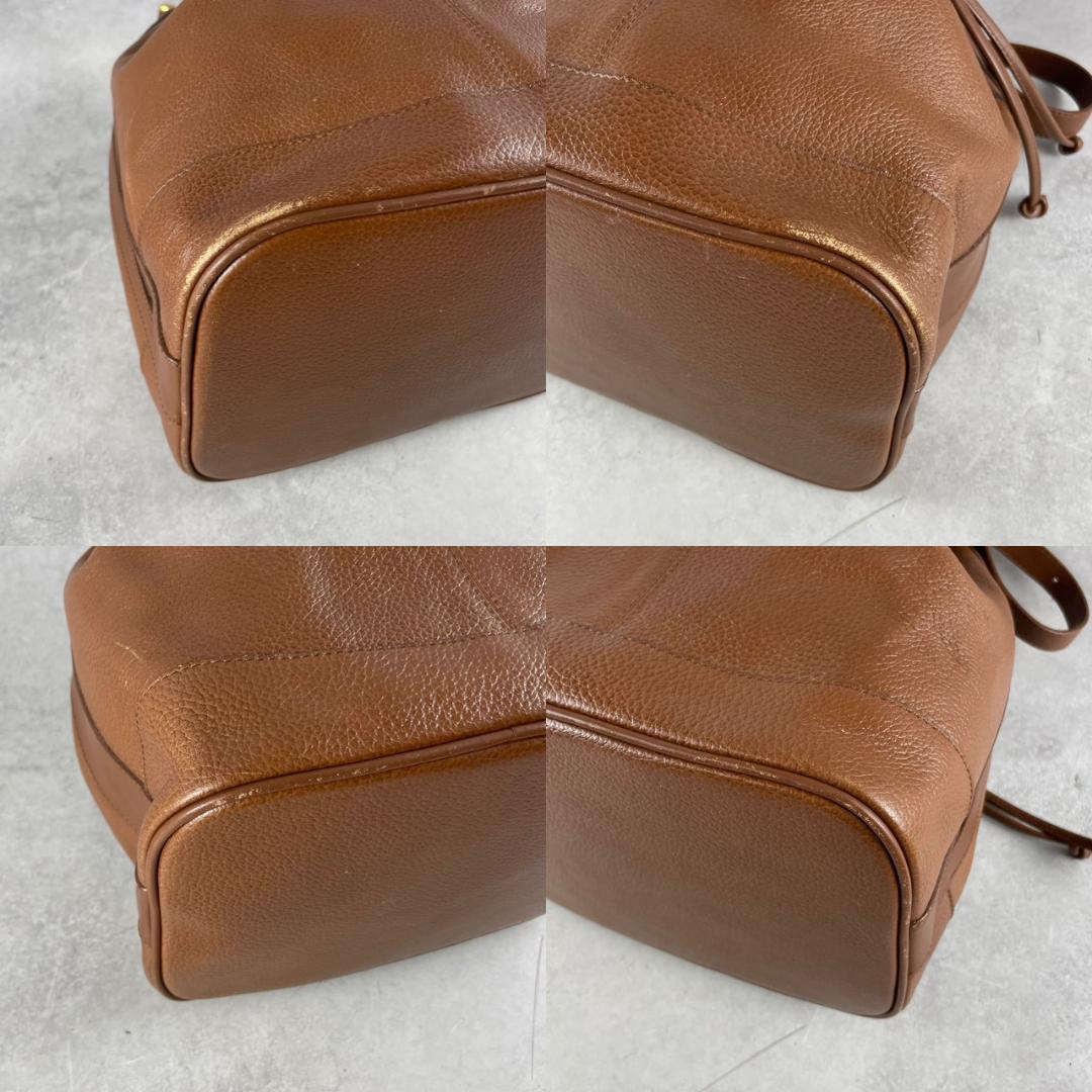 BURBERRY バーバリー 巾着ショルダーバッグ ノバチェック ポーチ付き本革