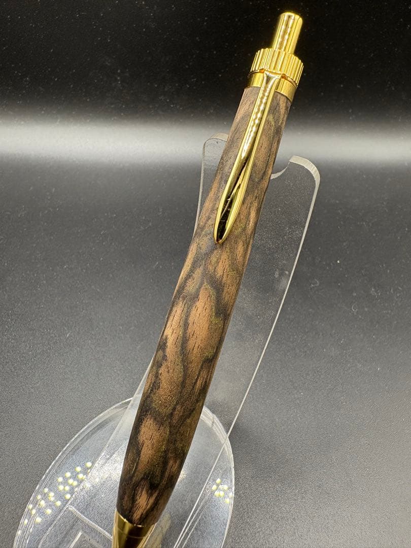 485 たっくる　超極上　黒柿　孔雀杢　木軸シャーペン　ボールペン