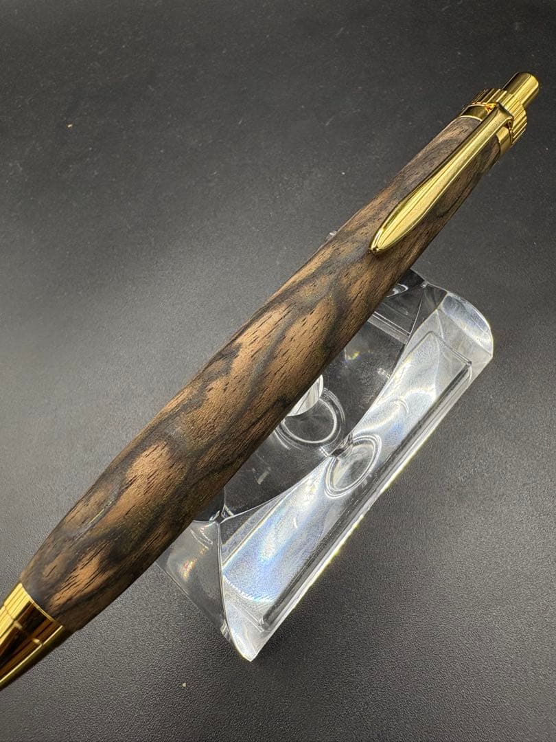 485 たっくる　超極上　黒柿　孔雀杢　木軸シャーペン　ボールペン