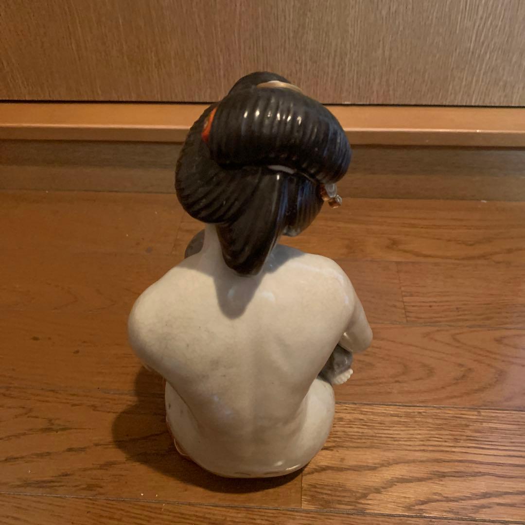 陶器の母子像　九谷焼