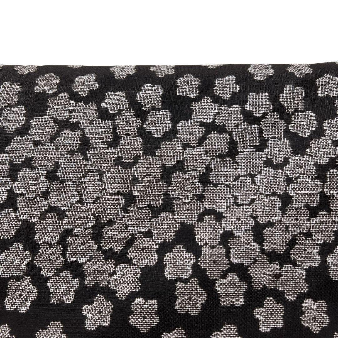 小紋　大島紬　泥染　横縞　花模様　ブラウン　着物　053a p