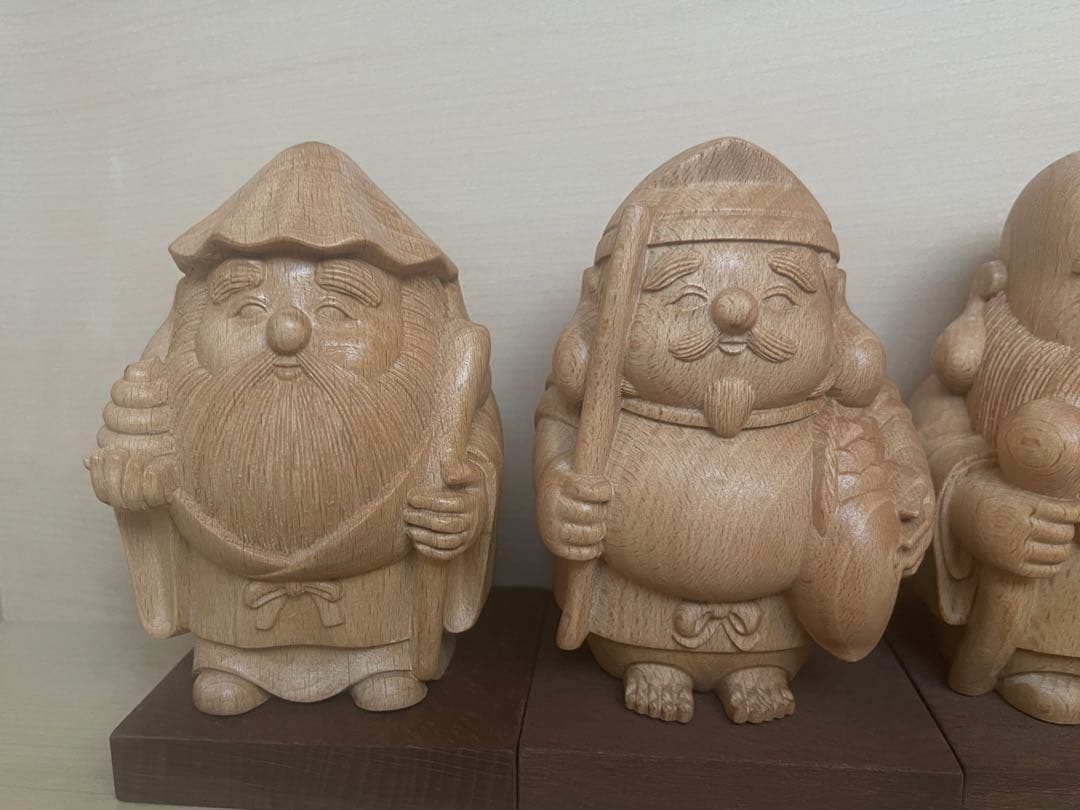 木彫り 七福神セット (小) 7柱セット 縁起物 置物