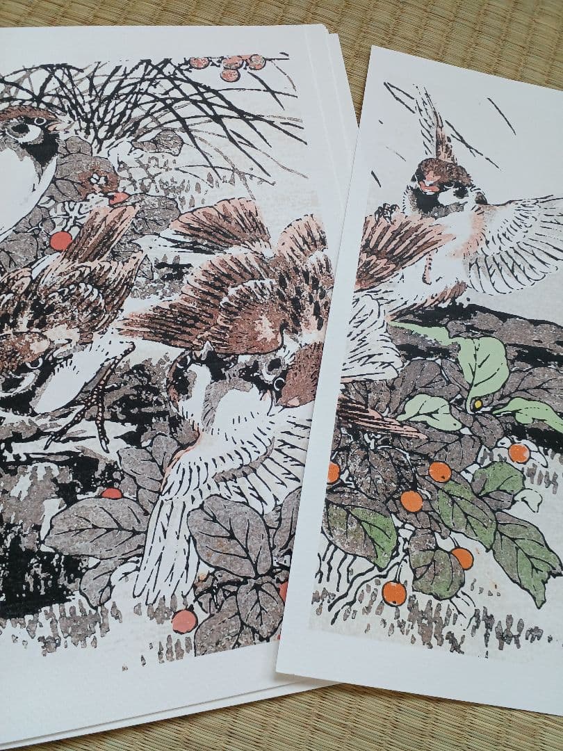 江戸屋版　媒嶺花鳥画譜第1編 27図 手作り古画修復　浮世絵風