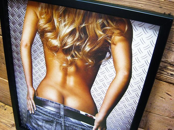 アメリカン フレーム付きポスター (デニムガール M316) ジーンズ ヒップ