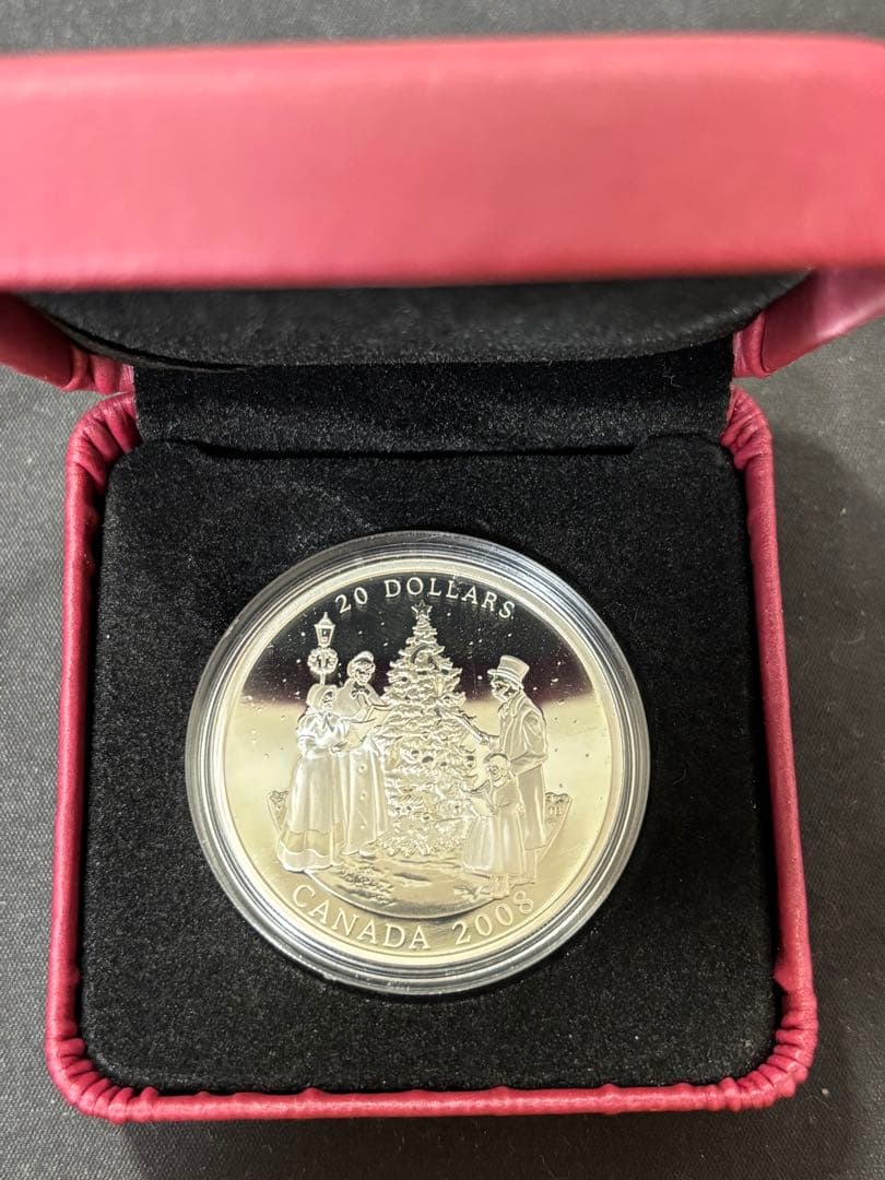 【純銀製】カナダ クリスマス・キャロルプルーフ純銀 1オンス　内外箱付き！