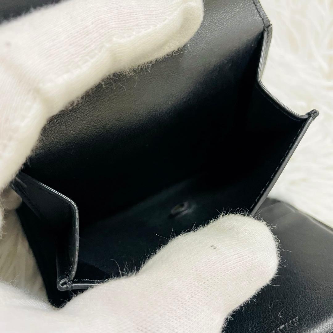 極美✨付属完備✨セリーヌ 三つ折り財布 トリオンフ レザー ブラック