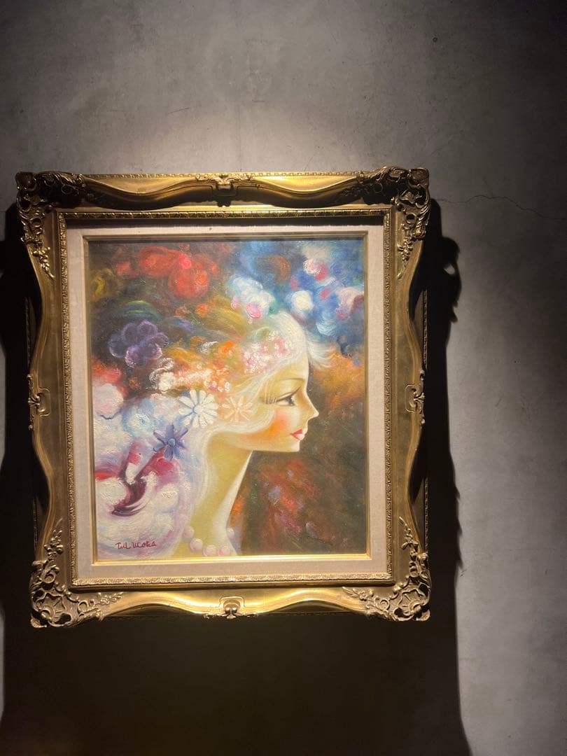 鶴岡義雄【マドモアゼル】肉筆油彩画