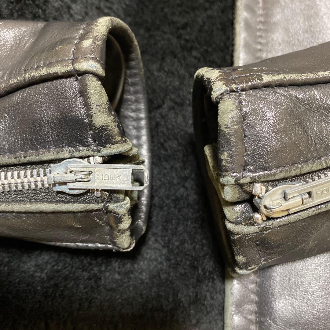 Schott ブラックレザー シングルライダースジャケット 34