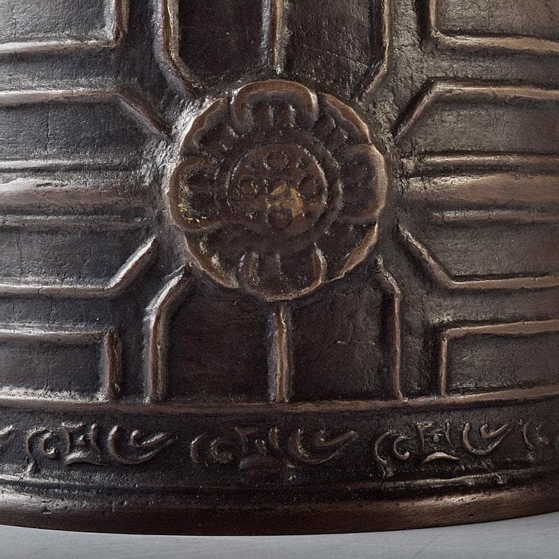 高岡銅器　晴光作　砂張　喚鐘　小槌付　共箱　M　R8443