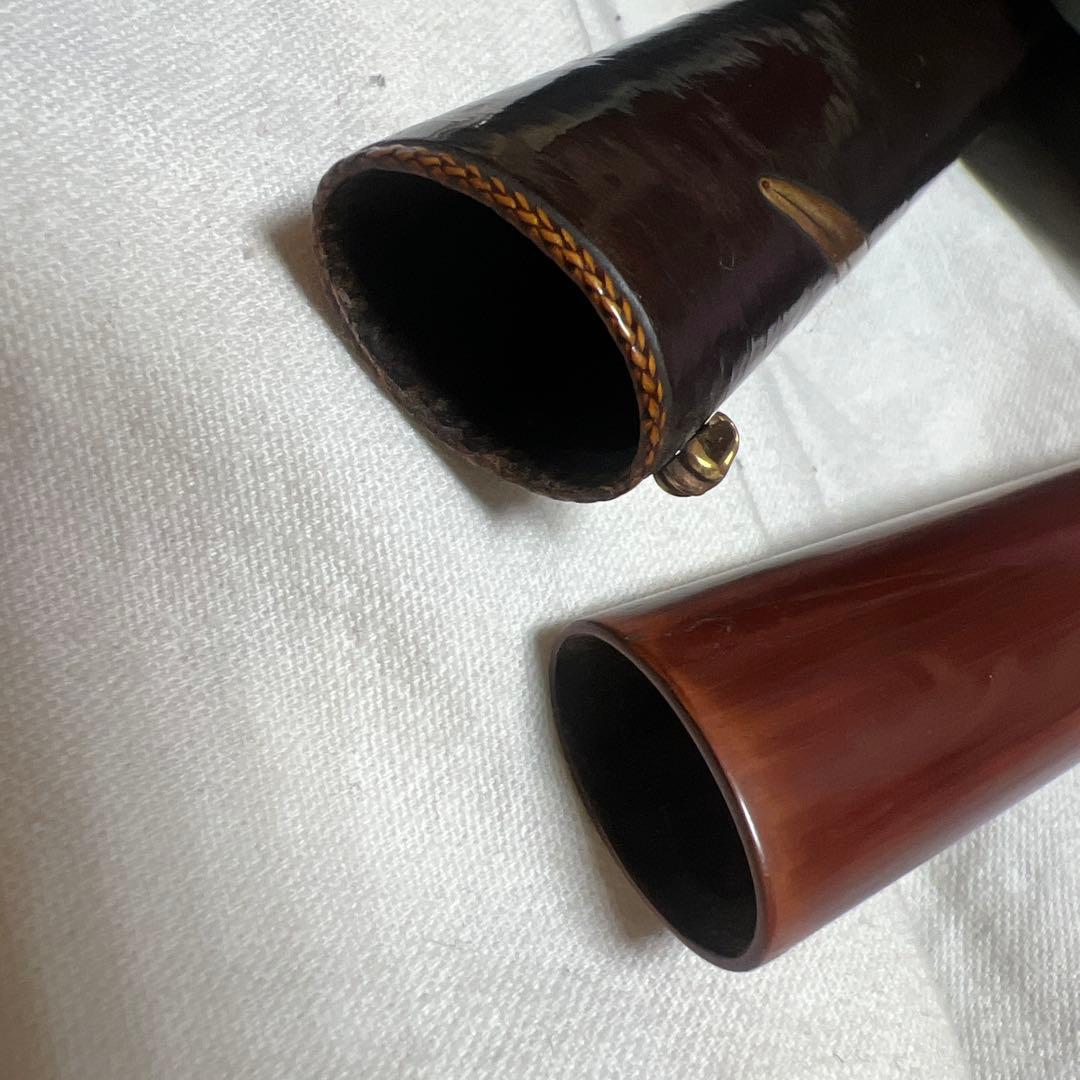 キセル　村田　漆塗りの煙管とケース　　アンティーク　骨董