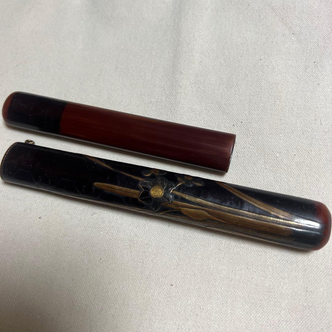 キセル　村田　漆塗りの煙管とケース　　アンティーク　骨董