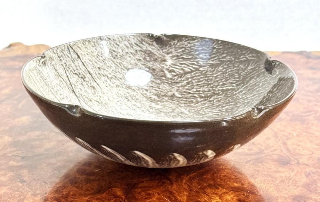 現川焼 十三代 横石臥牛 菓子器 共箱 長崎県無形文化財指定 WWTT418