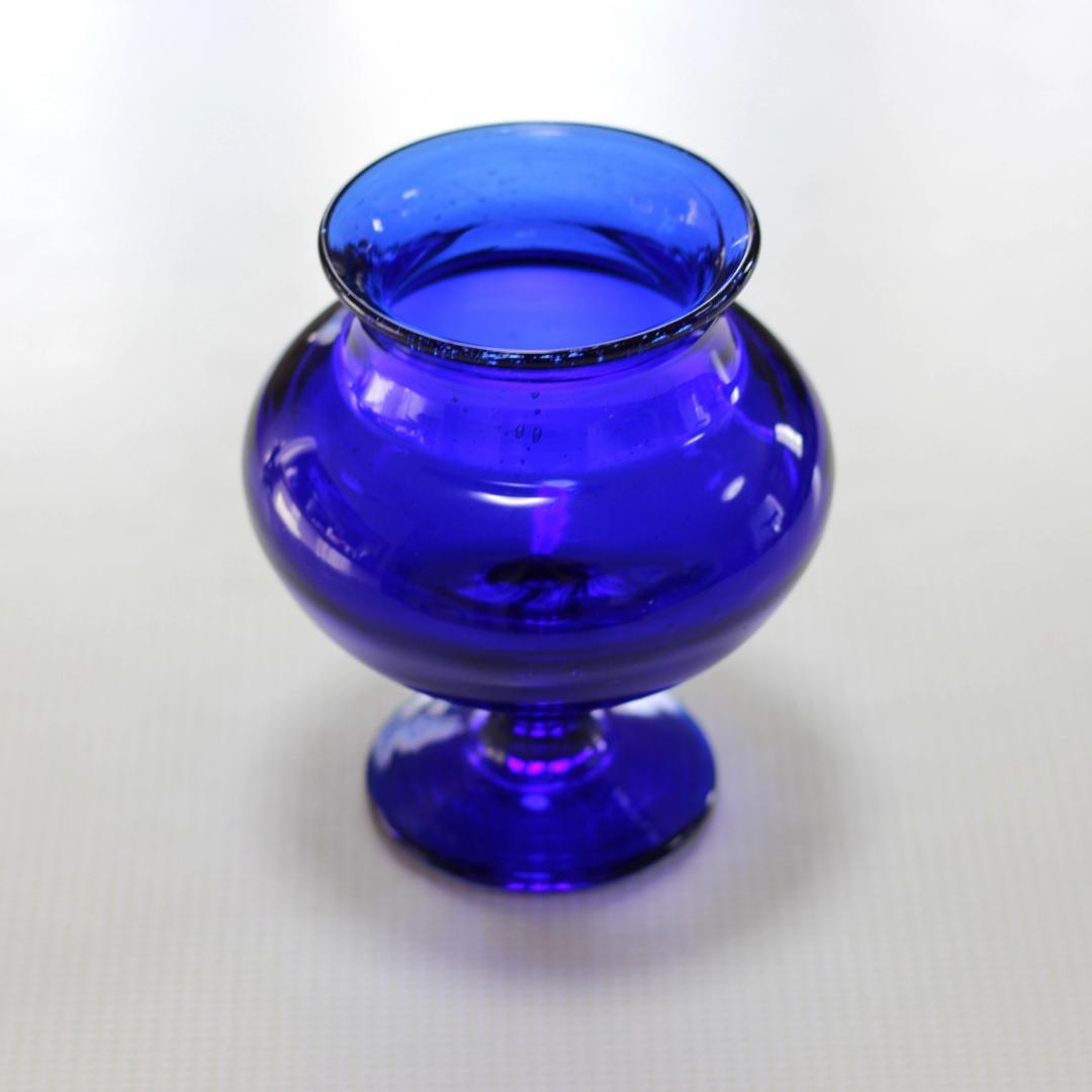 【貴重・サイン入り】エリックホグラン　Erik Hoglund　ブルー 花器花瓶